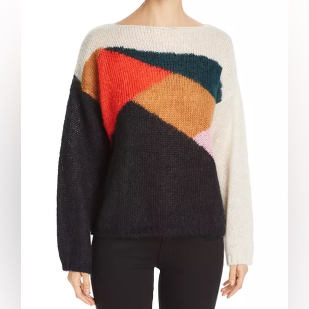 Burberry Color Block Drop Shoulder Sweater
